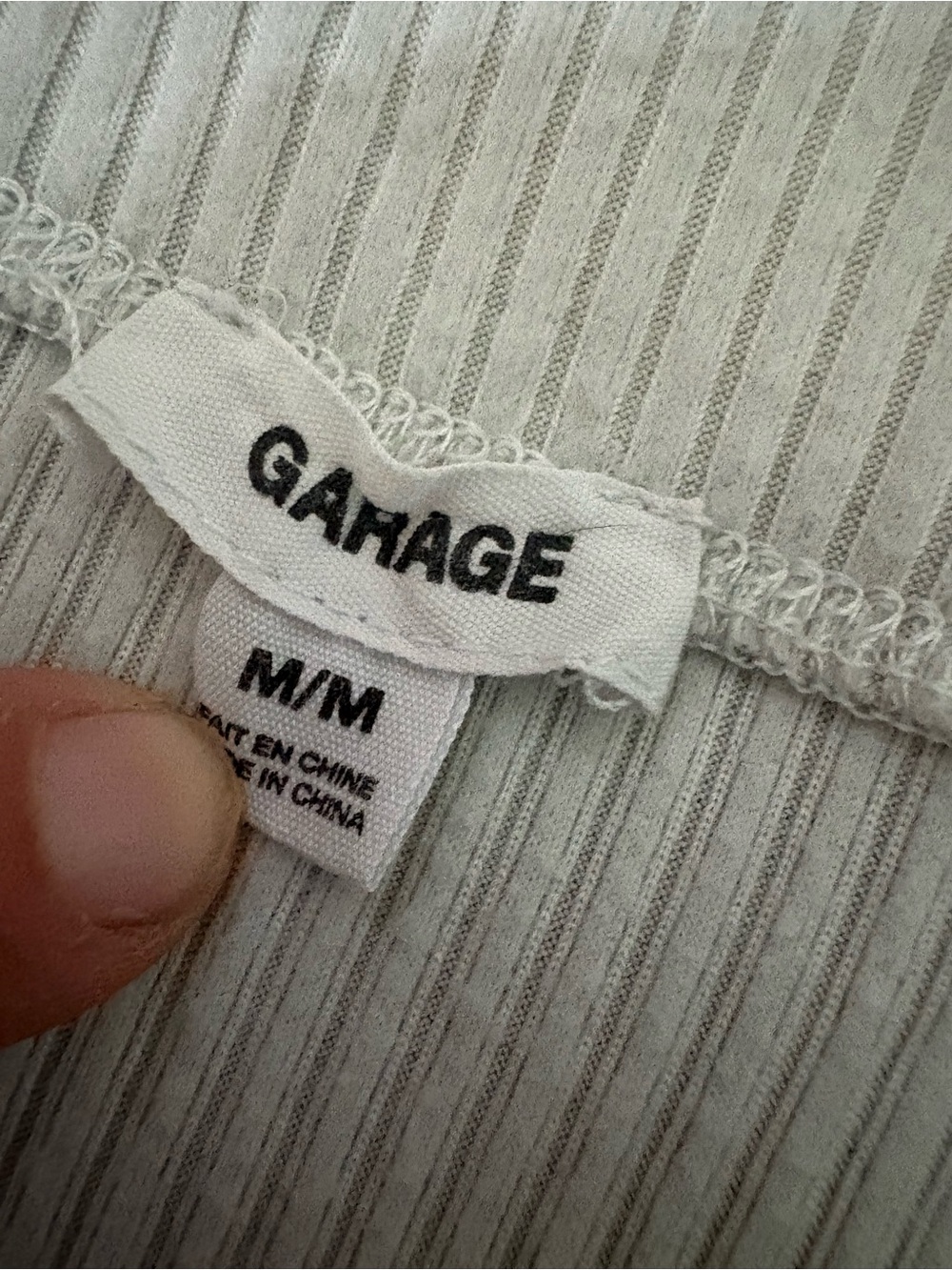 Garage Cream Ribbed Midi Skirt - Picture 2 of 4